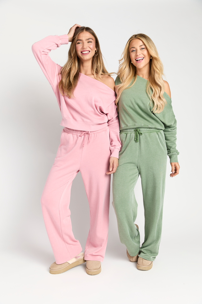 Learn As You Go Pink Off The Shoulder Sweatshirt - Image 7