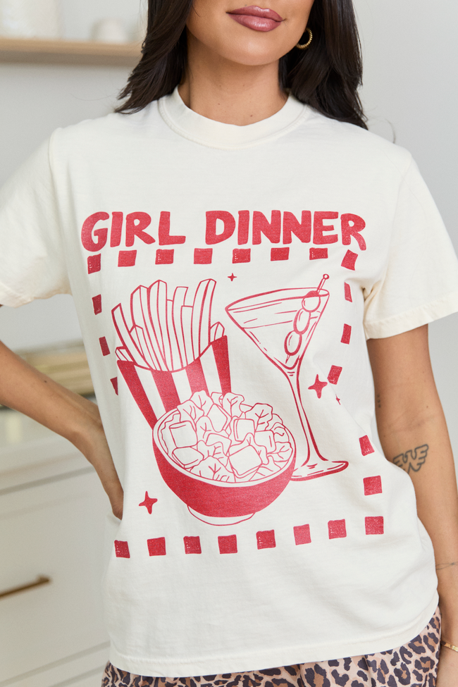 Girl Dinner Ivory Graphic Tee - Image 2