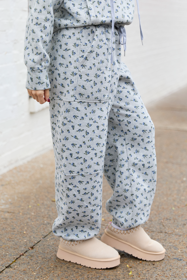 Jolie Grey Floral Sweatpants Amber Massey X Pink Lily - Image 6