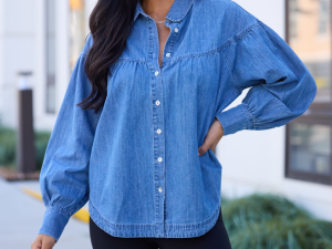 Lucky Denim Tiered Long Sleeve Top