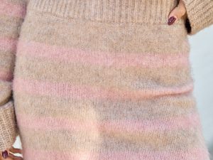 Steffy Pink Striped Sweater Skirt
