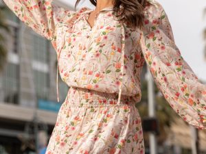 Fade Into You Ivory Multi Button Detail Floral Blouse FINAL SALE