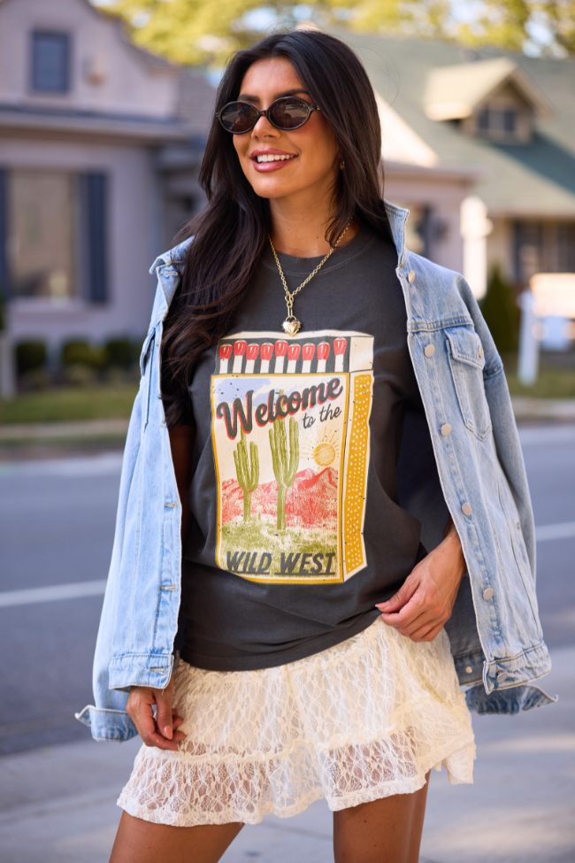 Western Matchbox Dark Grey Graphic Tee