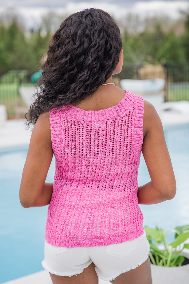 French Market Pink High Neck Sweater Tank FINAL SALE - Image 4