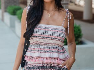 Musical Motives Coral and Black Printed Woven Set FINAL SALE