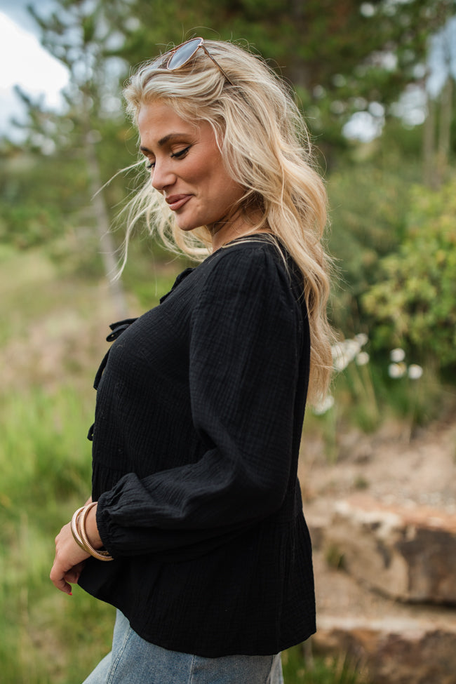 Close To Me Black Bow Detail Blouse FINAL SALE - Image 9