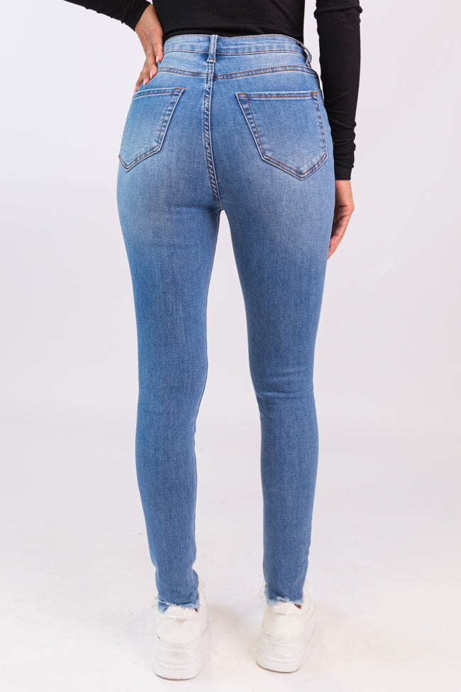 Chelsie Light Wash Busted Knee Jeans FINAL SALE - Image 4