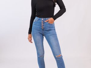 Chelsie Light Wash Busted Knee Jeans FINAL SALE
