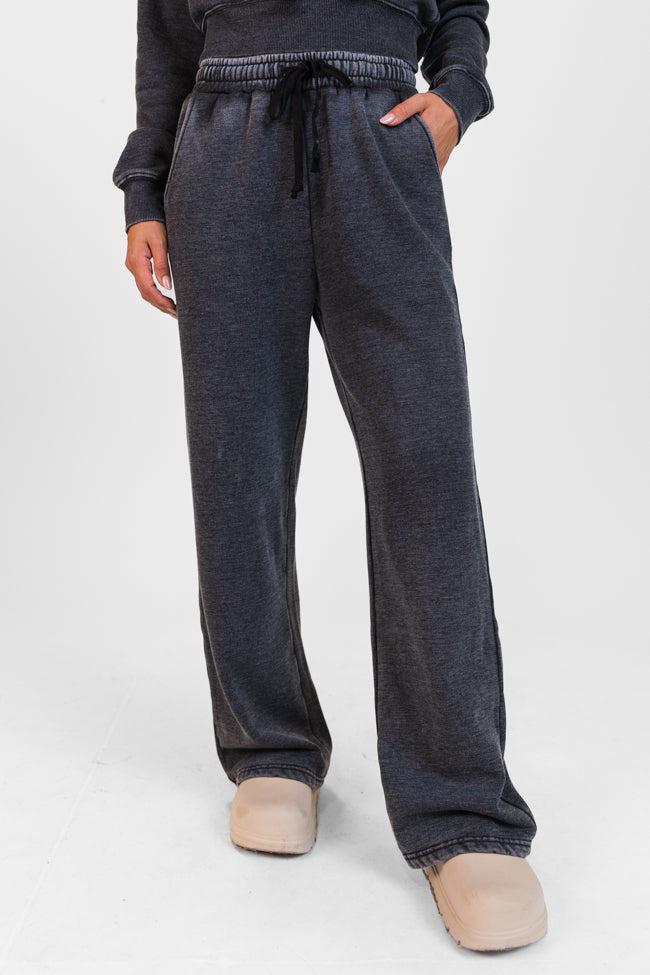 Learn As You Go Black Acid Washed Sweatpants - Image 5