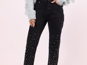 LaDonna Black Rhinestone Detail Jeans FINAL SALE