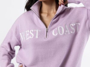 Roll With It Purple West Coast Quarter Zip Sweater FINAL SALE