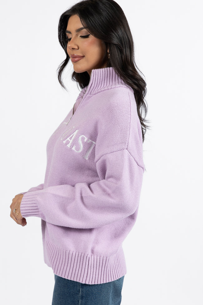 Roll With It Purple West Coast Quarter Zip Sweater FINAL SALE - Image 4
