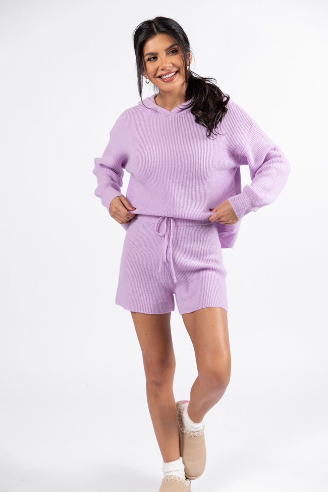 Cloud Chaser Lilac Sweater Knit Shorts FINAL SALE - Image 2
