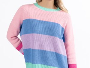 Break The Ice Multi Color Oversized Stripe Sweater FINAL SALE