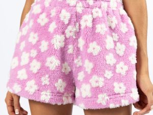 Front Runner Purple Floral Sherpa Pull On Shorts FINAL SALE