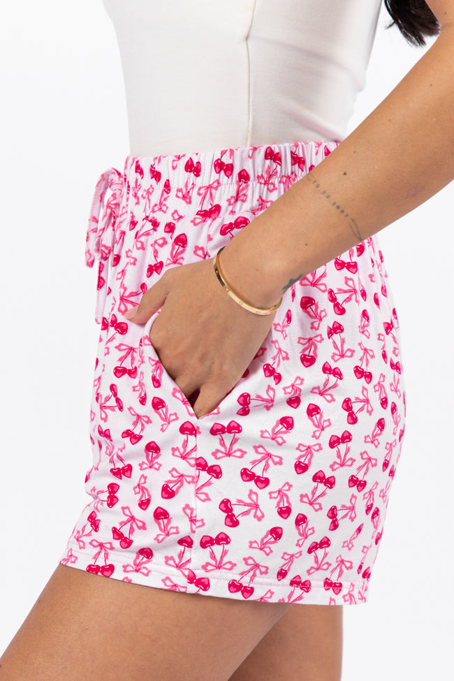 Over the Moon Cherry Hearts Pajama Shorts FINAL SALE - Image 4