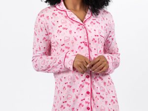 Sleep Tight Valentine's Day Icon Pajama Dress FINAL SALE