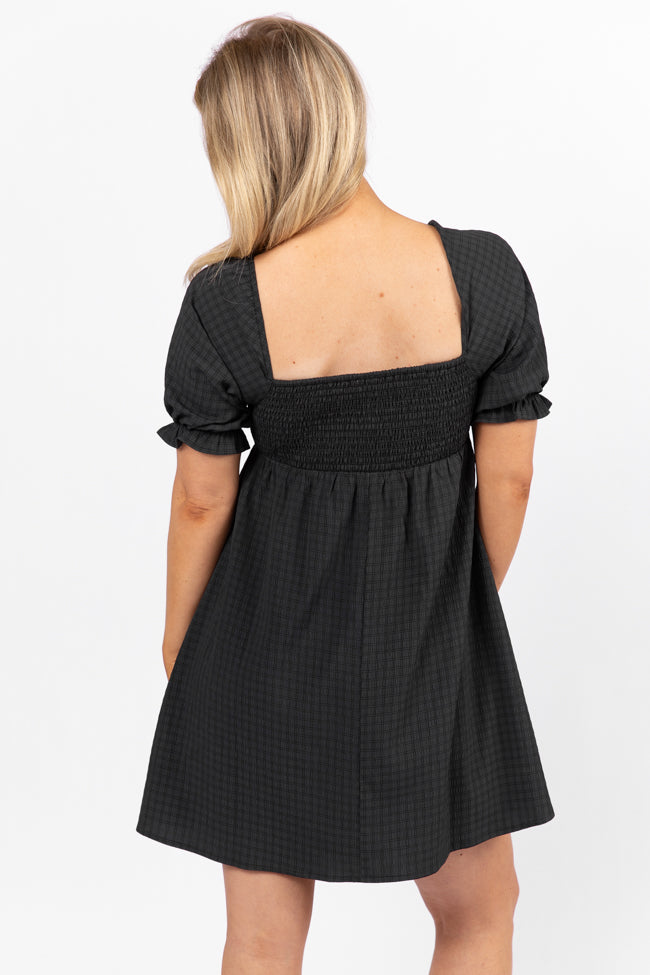 All My Days Black Square Neck Printed Mini Dress FINAL SALE - Image 4