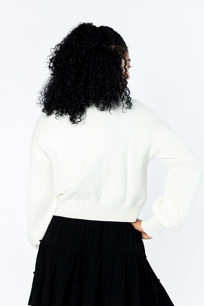 Bloom With Grace Ivory and Black Floral Embroidered Cardigan FINAL SALE - Image 5