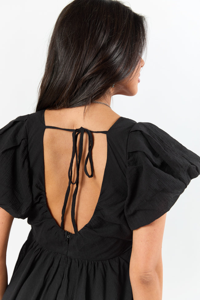 Almost Daylight Black Bubble Hem Mini Dress FINAL SALE - Image 5