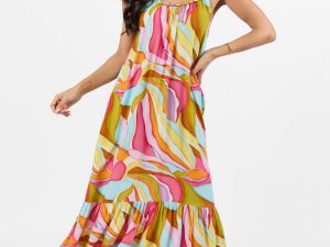 Painting The Sky Multi Print Maxi Dress FINAL SALE