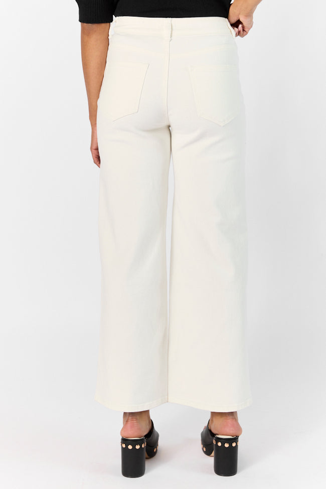 Sutton White Wide Leg Patch Pocket Jeans FINAL SALE - Image 5