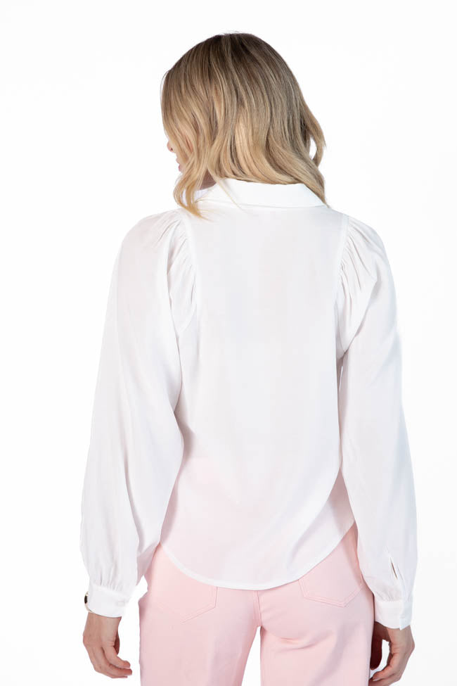 Basic Foundation Ivory Button Down Blouse FINAL SALE - Image 4