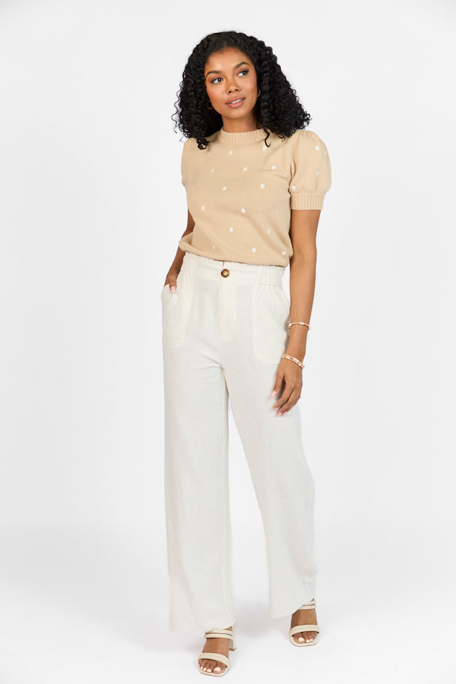 Wish For This Beige Linen Blend Trousers FINAL SALE - Image 2