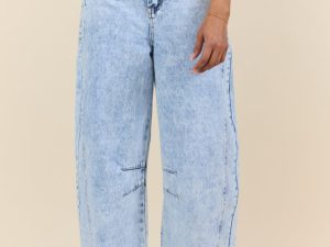 Bella Light Wash Pull On Barrel Jeans FINAL SALE
