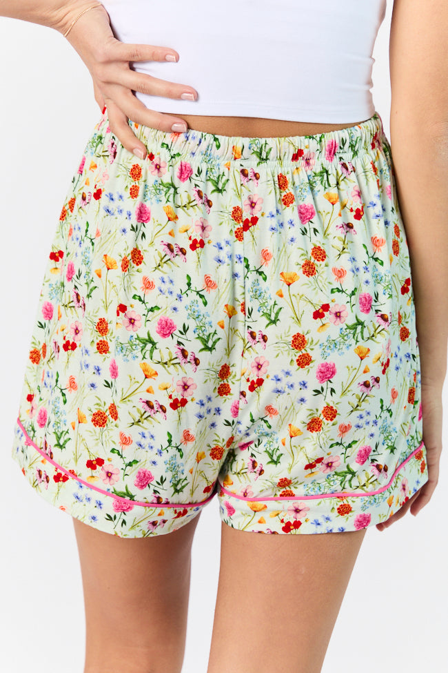 Good To Get Away Botanical Floral Pajama Shorts FINAL SALE - Image 4