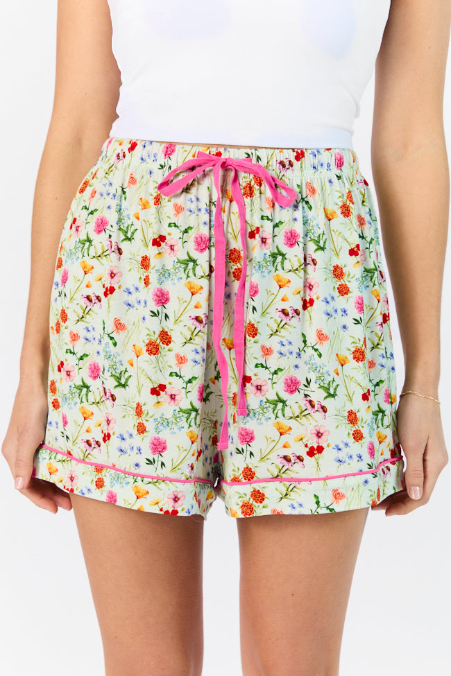 Good To Get Away Botanical Floral Pajama Shorts FINAL SALE