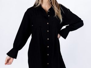 Write This Down Black Button Up Shirt Dress FINAL SALE