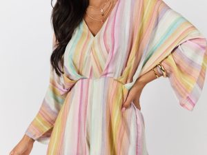 Nights In Watercolor Multi Print Romper FINAL SALE
