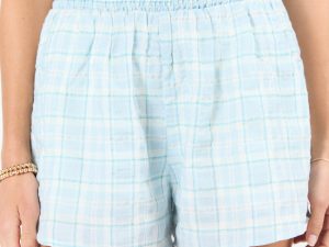 Fresh Air Blue Pull On Plaid Shorts FINAL SALE