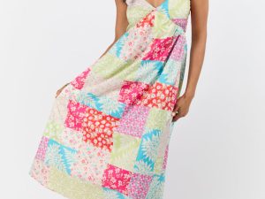 Pieces That Complete Me Multi Patchwork Babydoll Midi Dress FINAL SALE