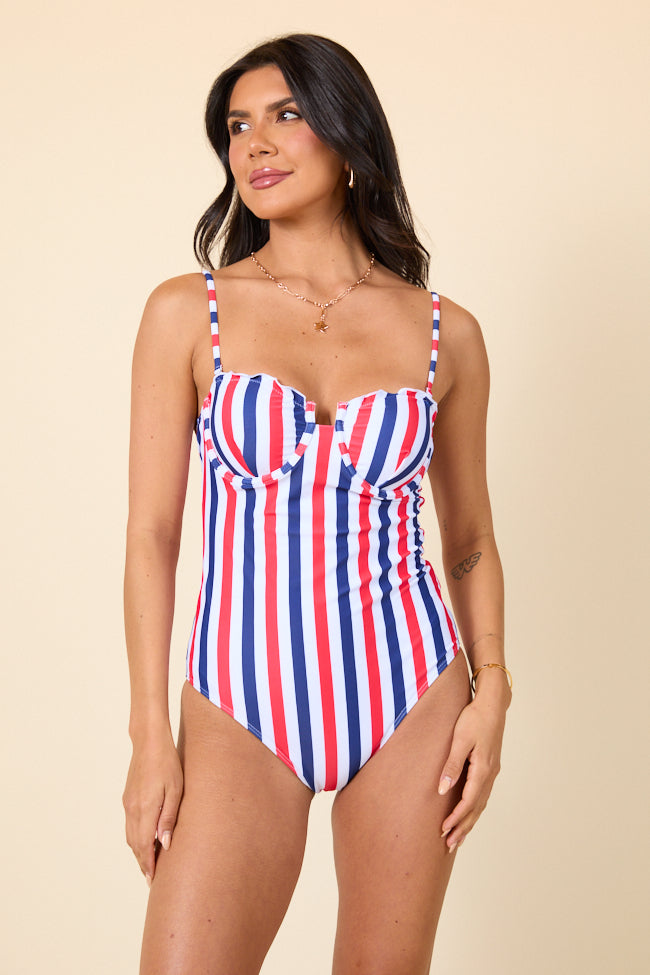 All American Splash Red. White. and Blue One Piece Swimsuit FINAL SALE - Image 7