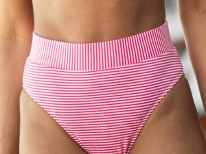 Tide and True Red High Waisted Striped Bikini Bottoms FINAL SALE