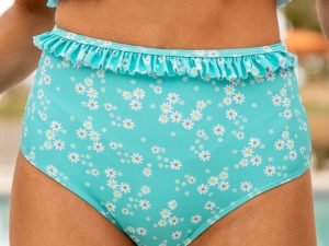 Ocean To Ocean Teal Ditsy Floral Bikini Bottoms FINAL SALE