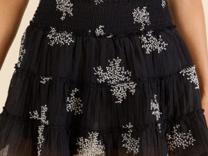 Through The Garden Black Embroidered Mini Skort FINAL SALE