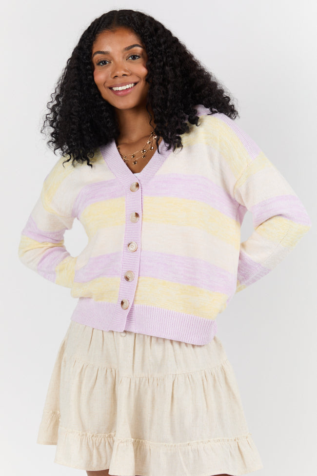 Simple Request Purple Multi Striped Cardigan FINAL SALE - Image 3