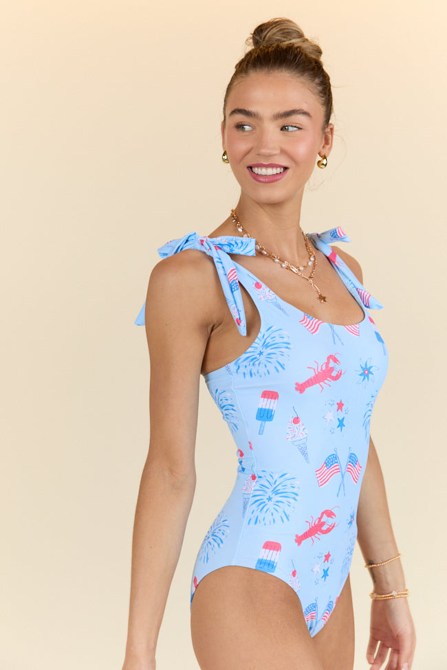 Stateside Swim Club Blue Patriotic Icon One Piece Swimsuit FINAL SALE - Image 10