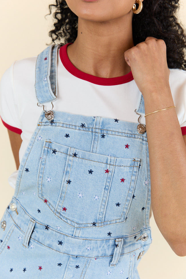 Common Ground Relaxed Fit Star Embroidered Cuffed Overalls FINAL SALE - Image 4
