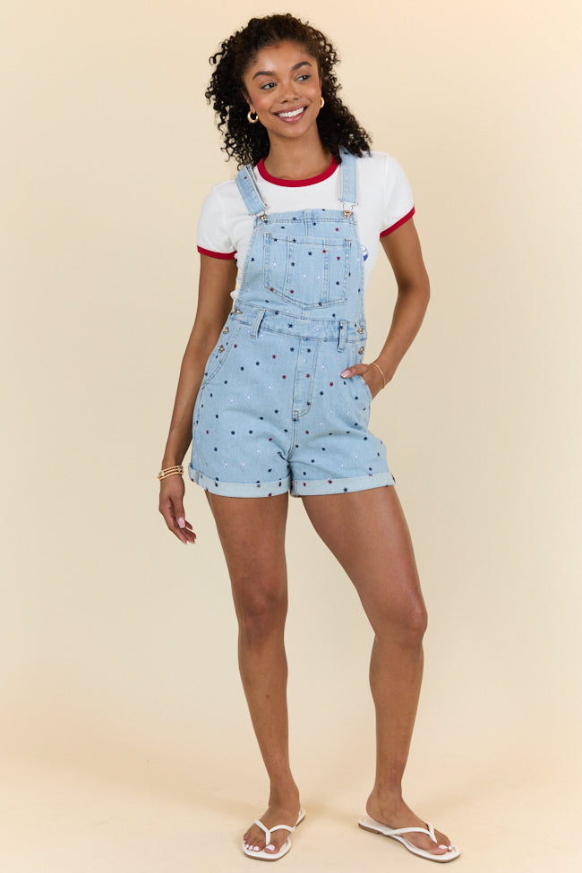 Common Ground Relaxed Fit Star Embroidered Cuffed Overalls FINAL SALE - Image 5