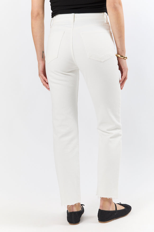 Westin White Straight Leg Raw Hem Jeans FINAL SALE - Image 4