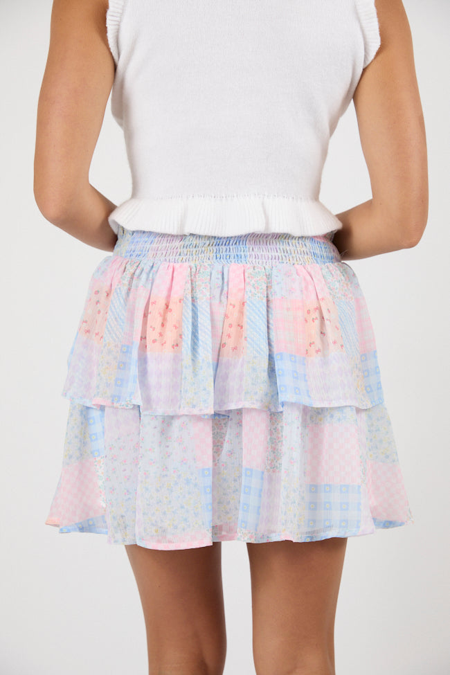 Breezy Multi Pattern Print Tiered Skort FINAL SALE - Image 4