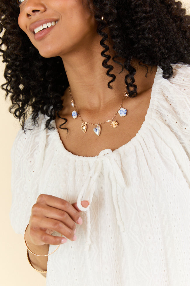 On A Whim White Knit Eyelet Short Sleeve Dress FINAL SALE - Image 4