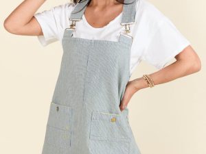 Shelley Striped Overall Dress