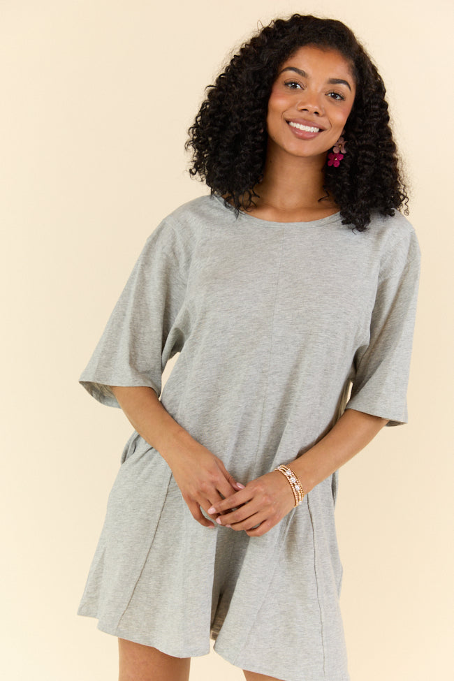 Something Different Grey Knit Romper FINAL SALE - Image 3