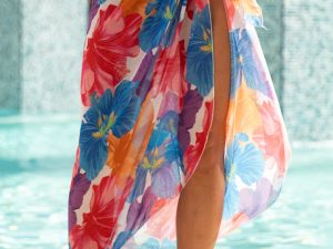 Shoreline Luxuries Beach Bouquet Long Pareo Coverup FINAL SALE