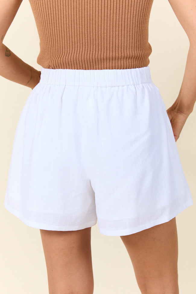 All Along White Pleated Shorts FINAL SALE - Image 4